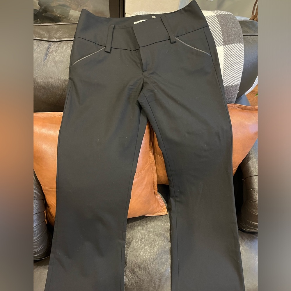 New Alice Olivia Pants Womens 2 Black Wool Wide Leg Trousers Slacks Base Career